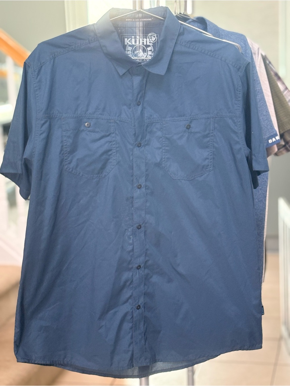 Kuhl Men's Short Sleeve Button-Down Shirt - Navy Blue